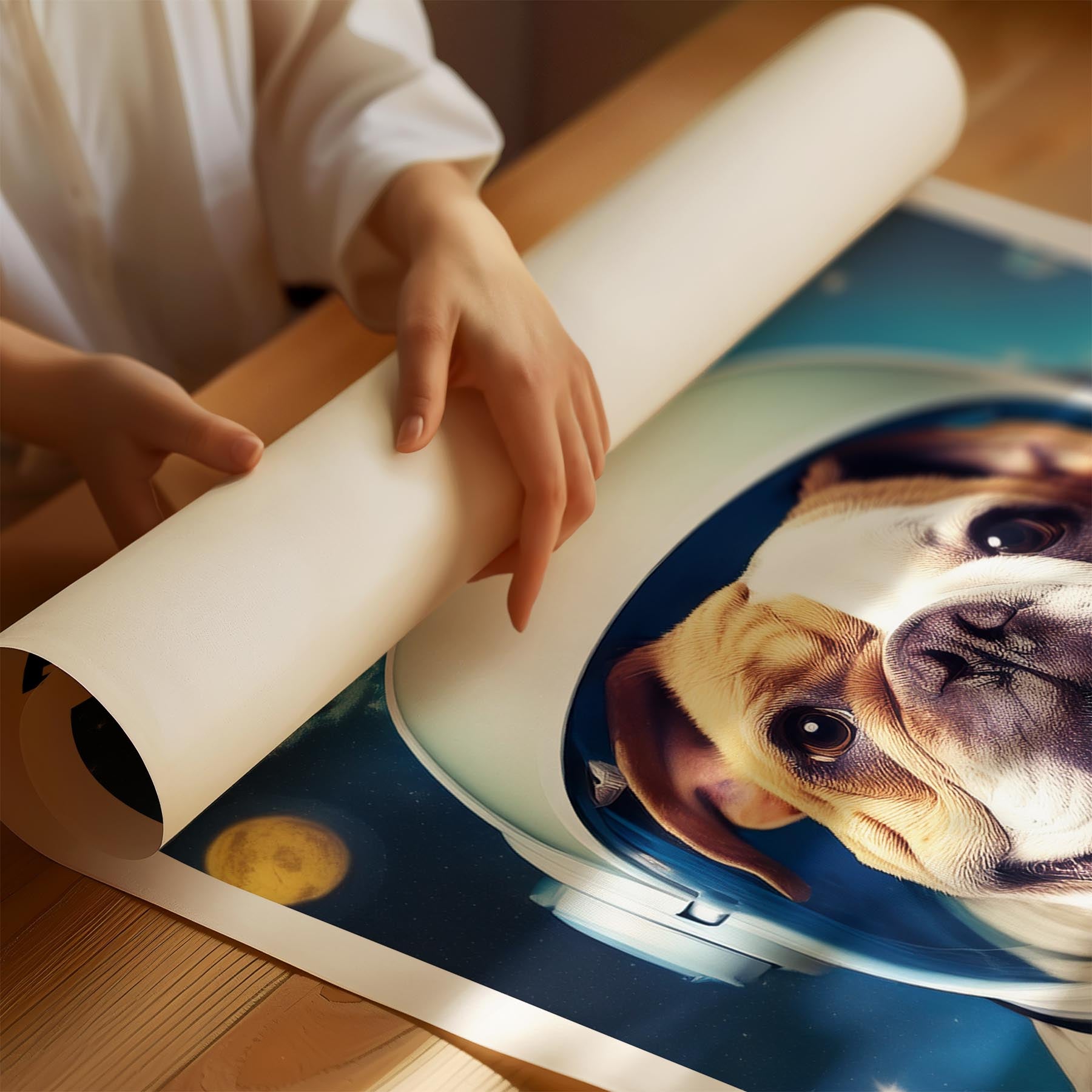 Bulldog Astronaut Dog Series with Text Astro Dog image 1