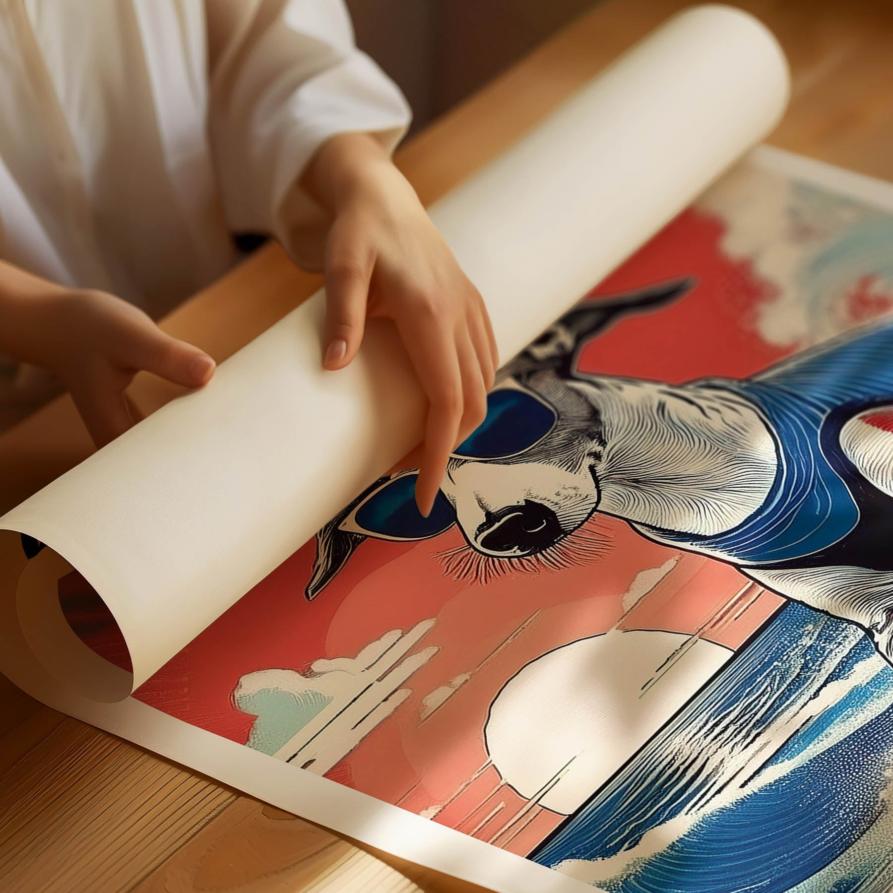 Whippet Hokosai Surfer Dogs 1 image 3