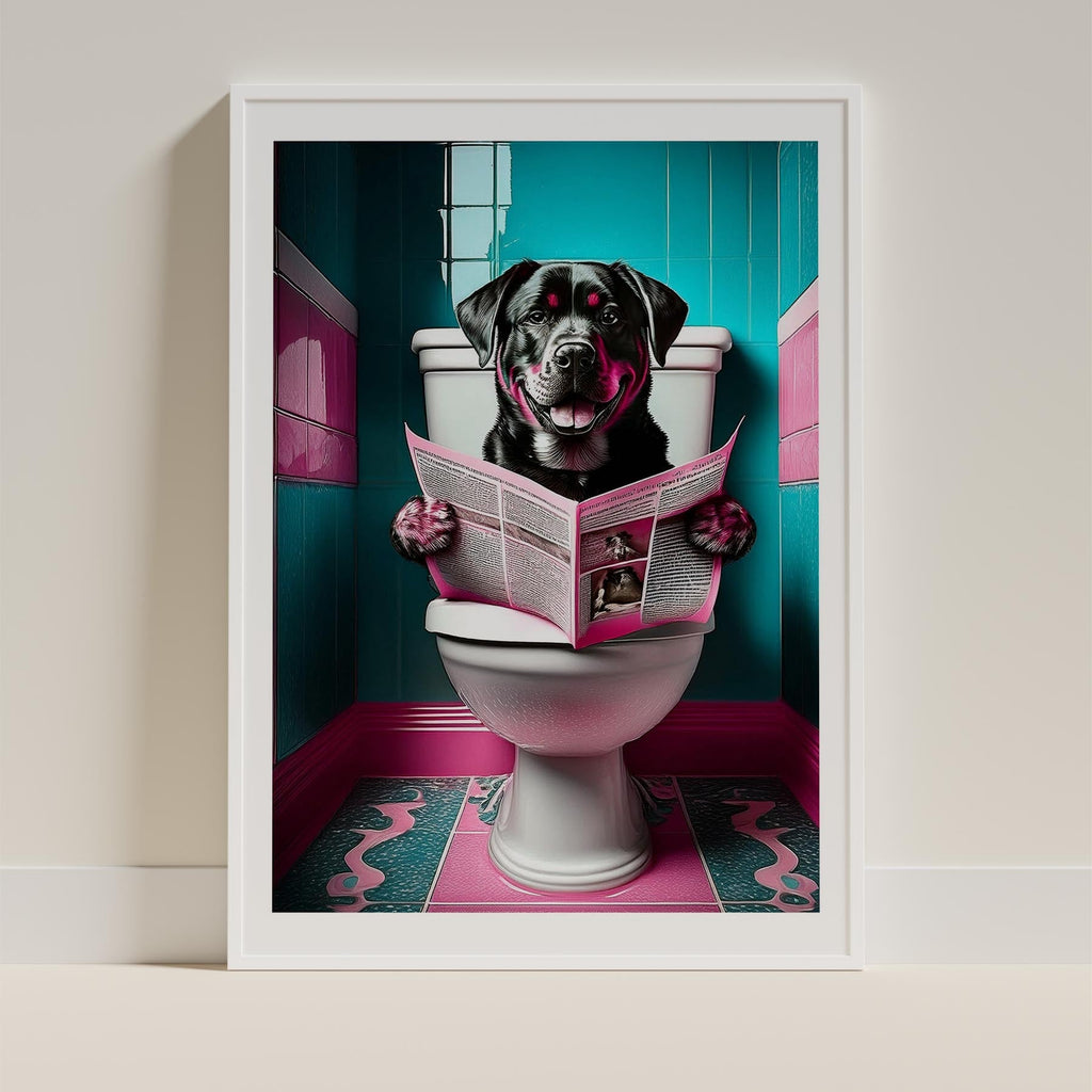 Rottweiler Toilet Dogs PInk and Turquise image 9