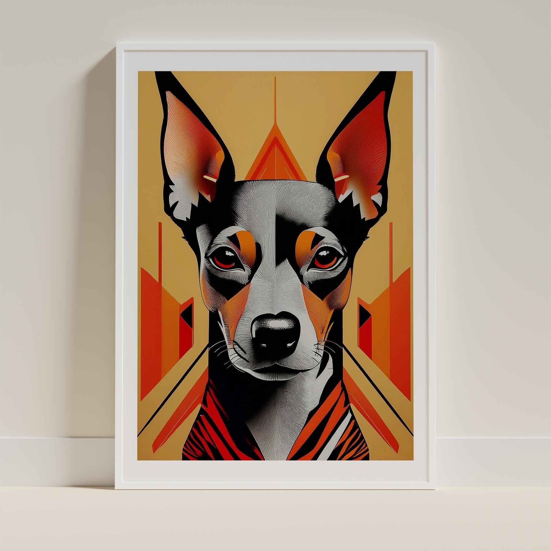 Miniature Pinscher Geometric Orange Series image 9