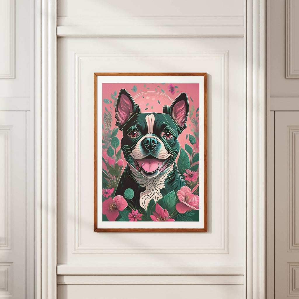 Boston Terrier 3 Flowery Dog image 3