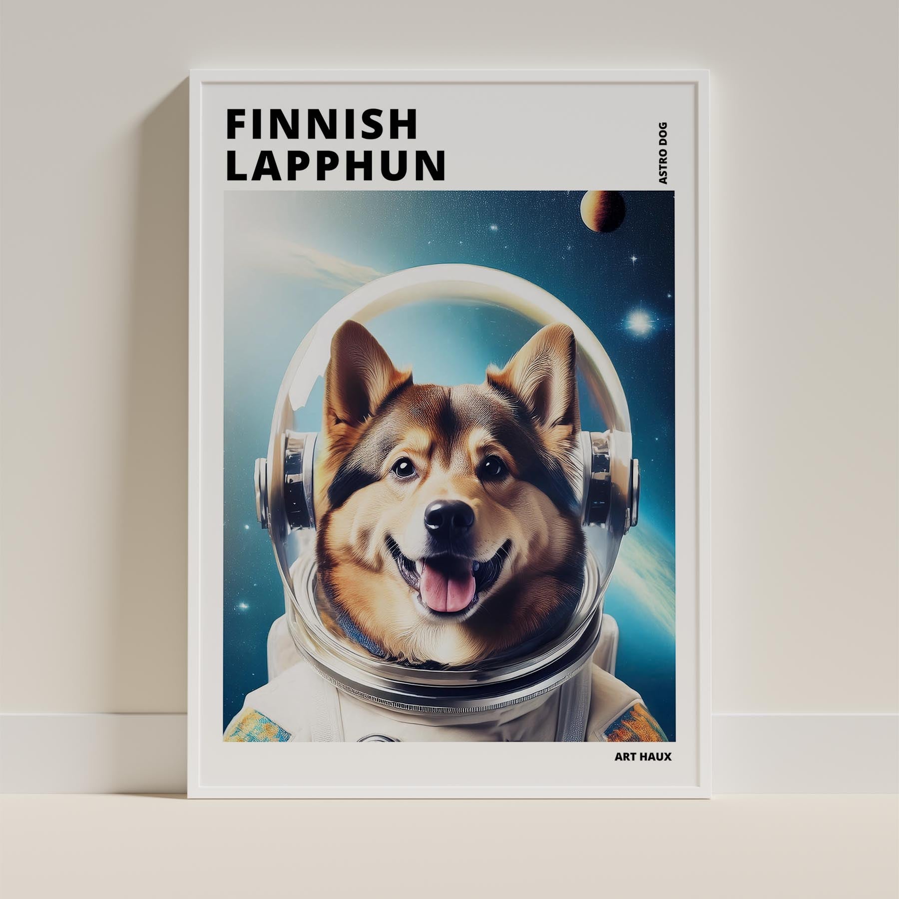 Finnish Lapphund Astronaut Dog Series with Text Astro Dog image 9