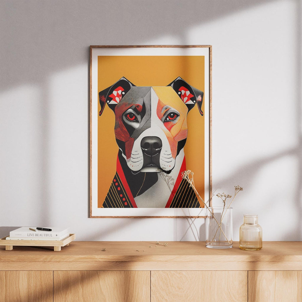 American Pitbull Terrier Geometric Orange Series image 8