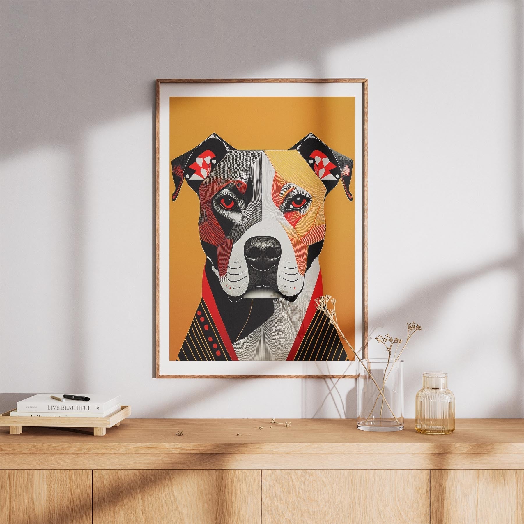 American Pitbull Terrier Geometric Orange Series image 8