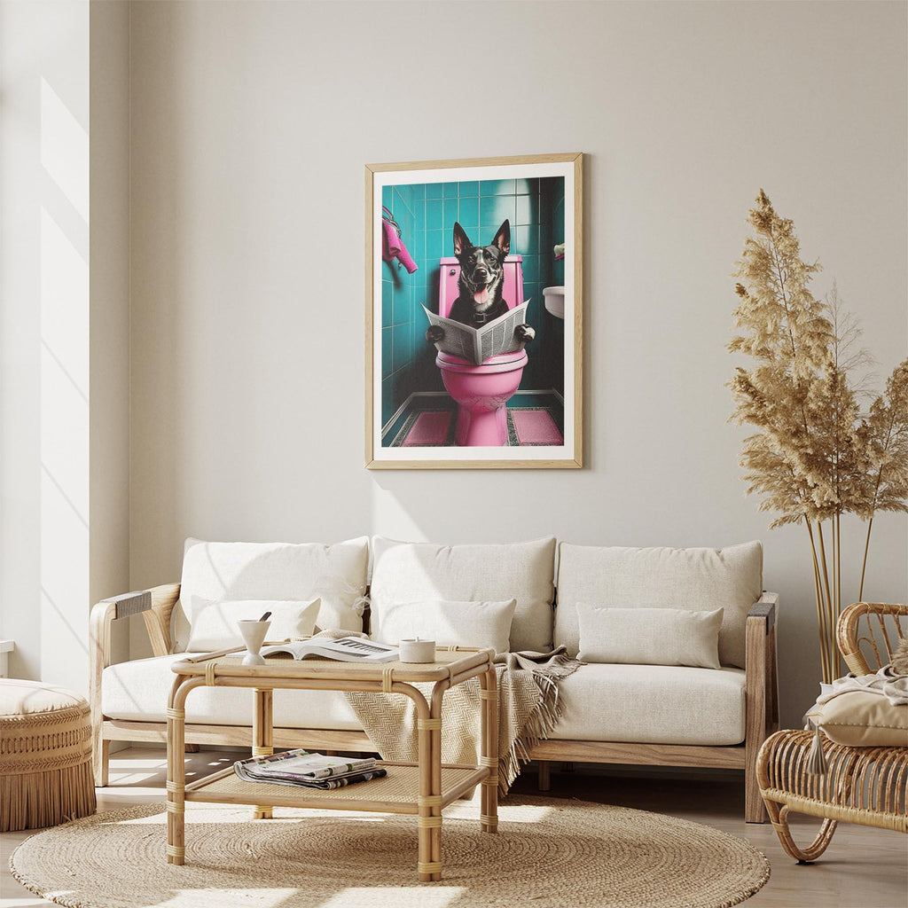 Kelpie Toilet Dogs PInk and Turquise image 2