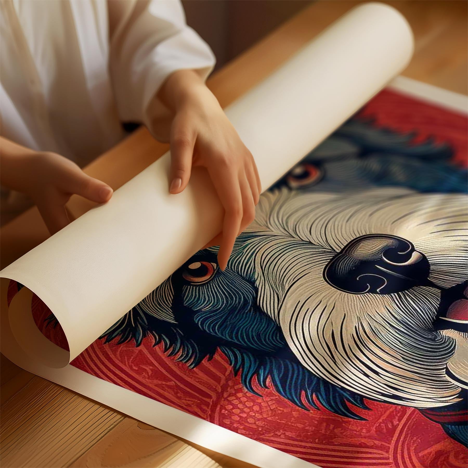 Fox Terrier Hokusai Japanese Inspired Dog Series image 1