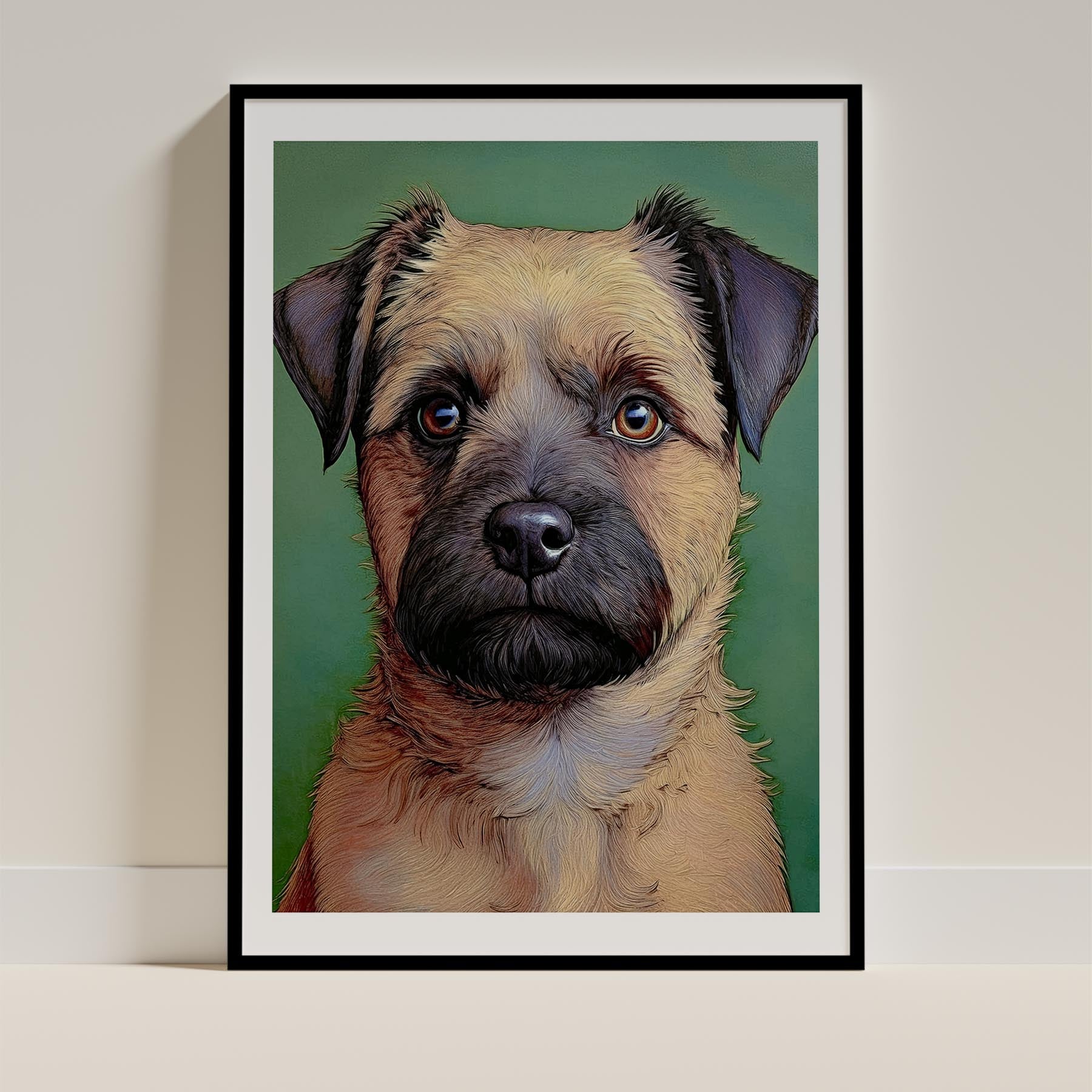 Border Terrier Green Painted Series image 0
