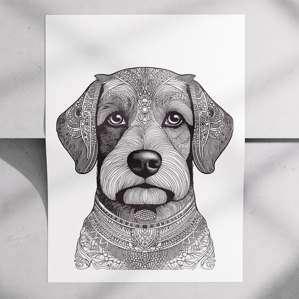 Havanese Mandala Black and White Dog Series image 7