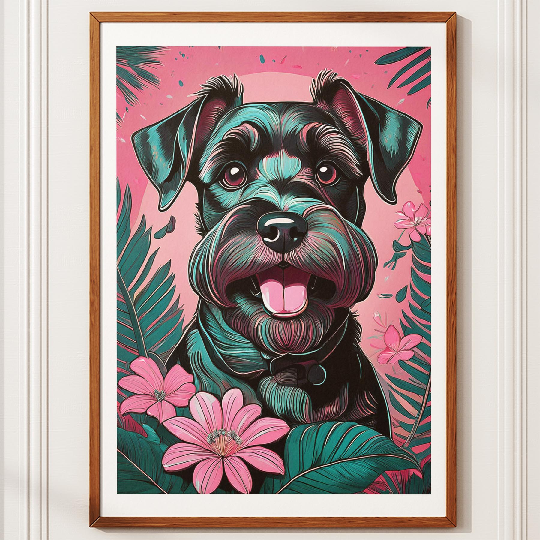 Miniature Schnauzer Flowery Dog image 10
