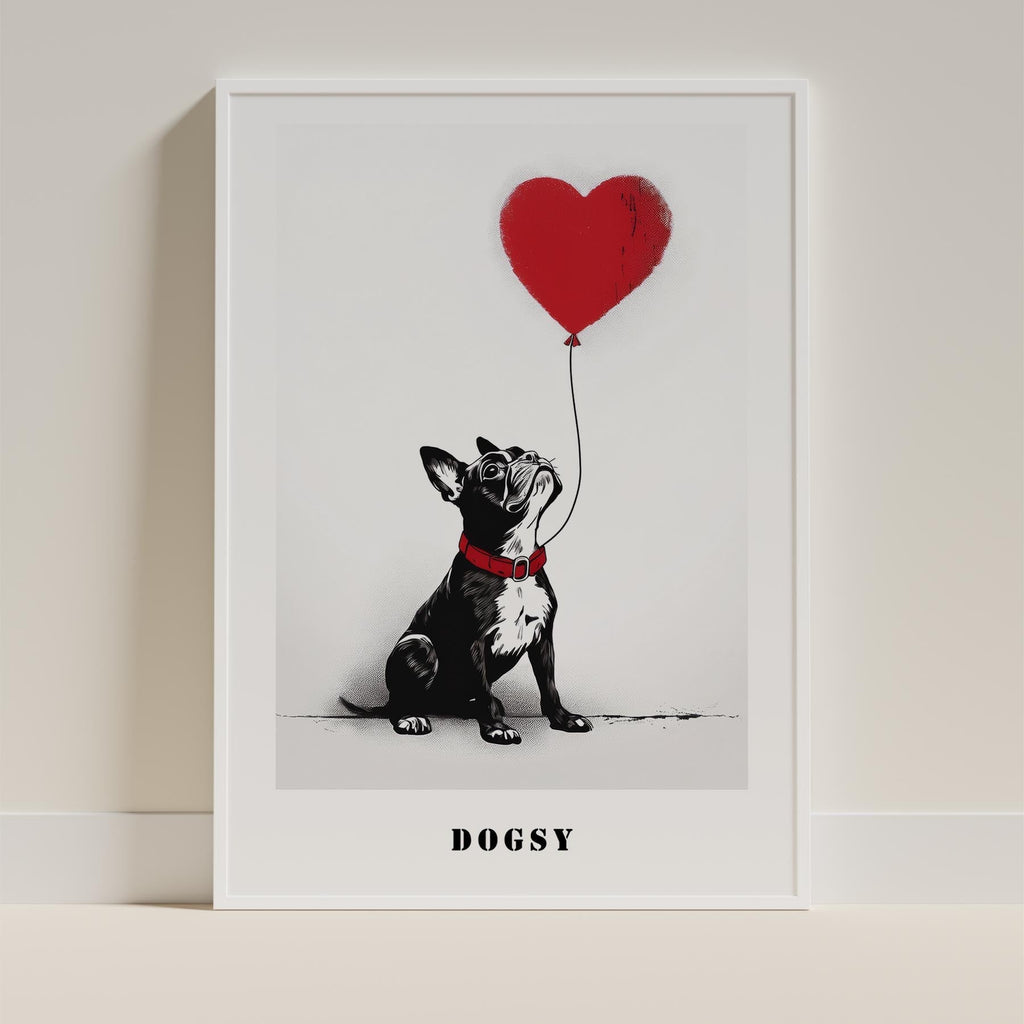 Boston Terrier DOGSY Series inspired by the Art of Banksy with text Dogsy image 9