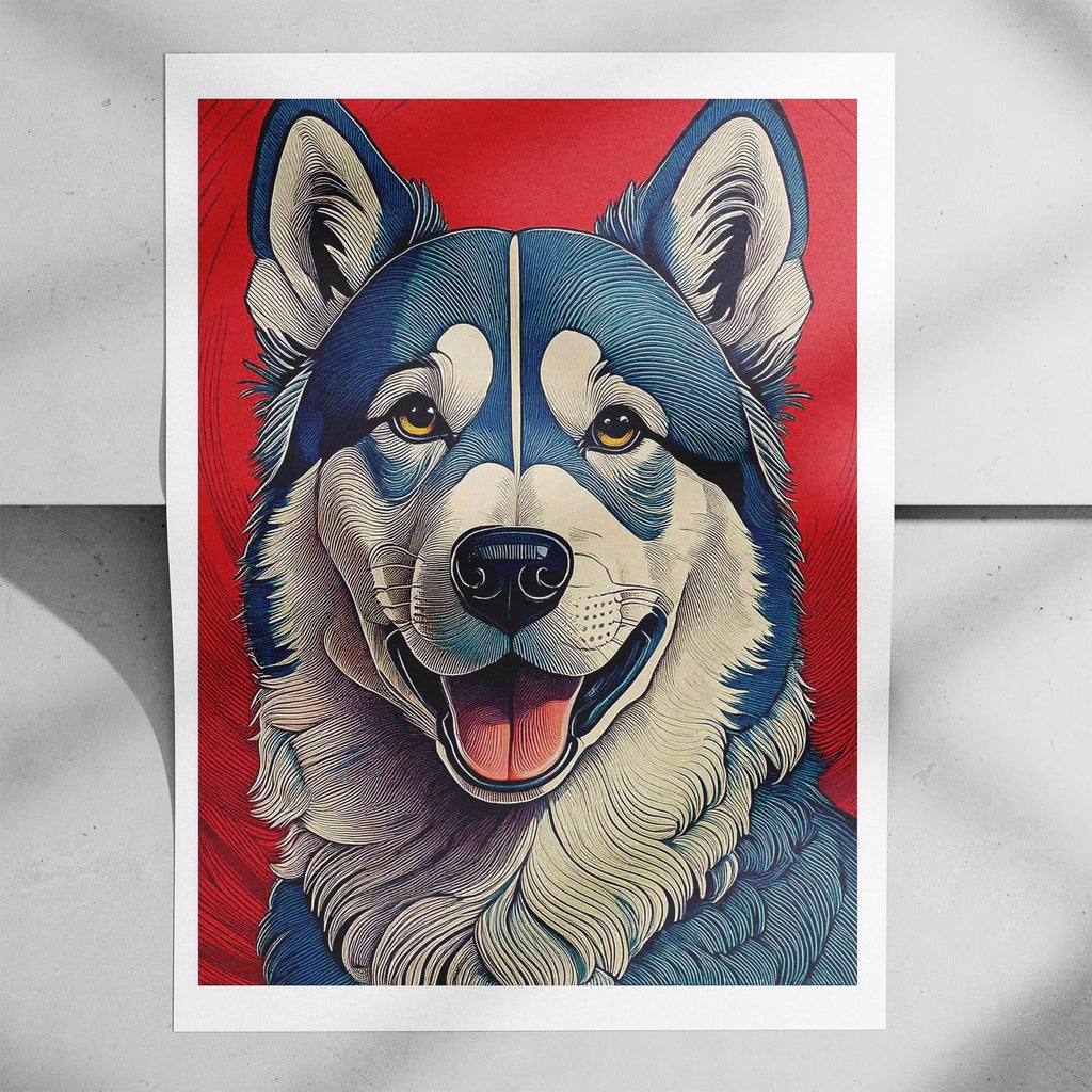 Alaskan Malamute Hokusai Japanese Inspired Dog Series image 7
