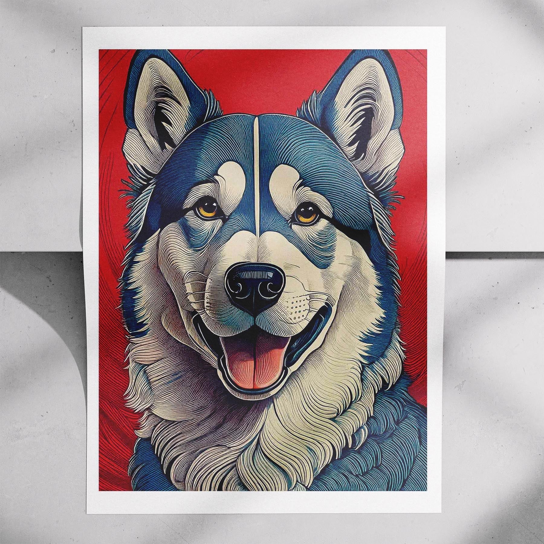 Alaskan Malamute Hokusai Japanese Inspired Dog Series image 7