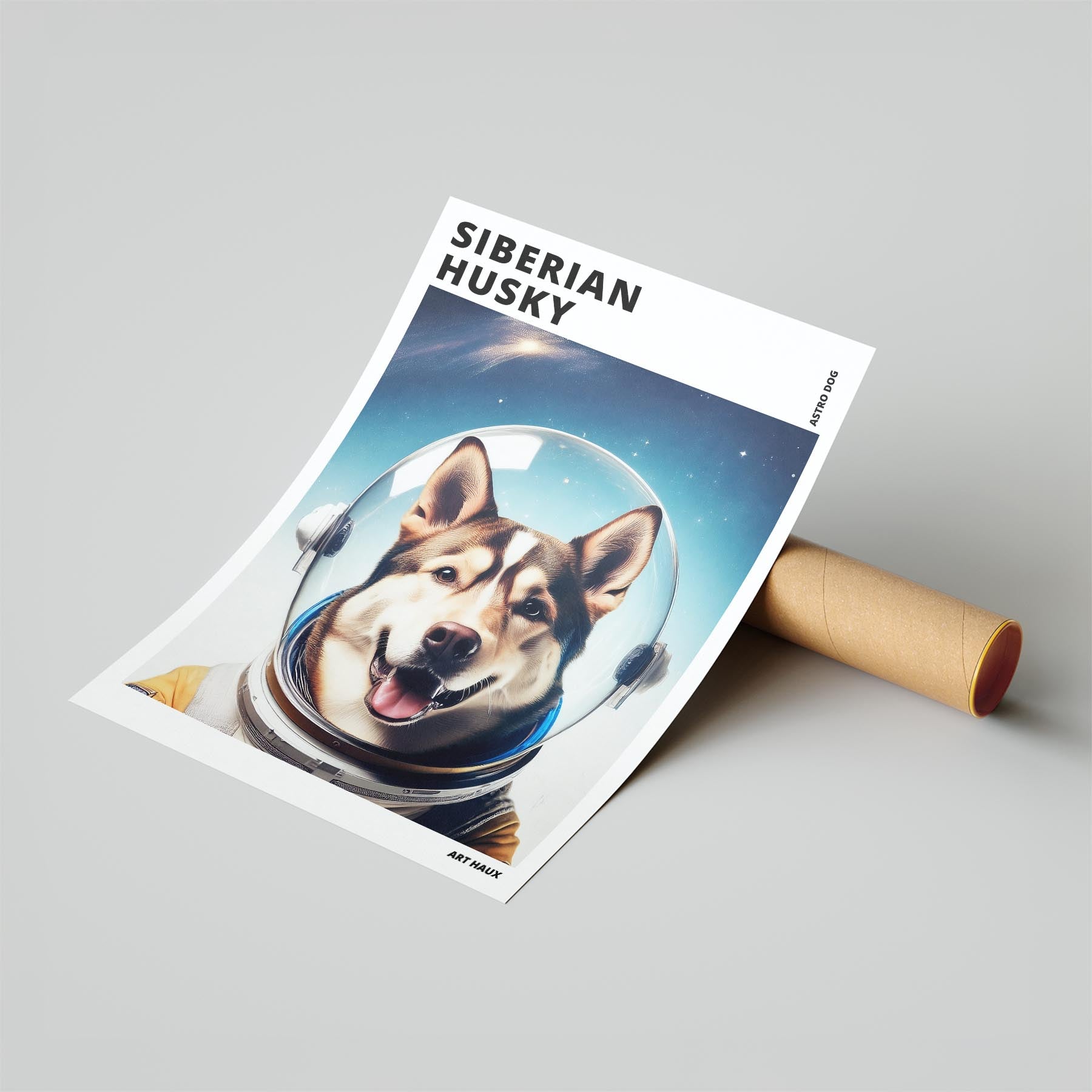 Siberian Husky Astronaut Dog Series with Text Astro Dog image 6