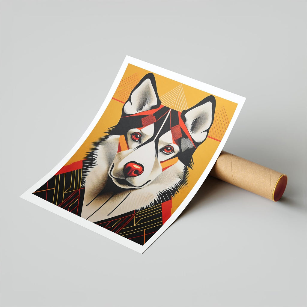Siberian Husky Geometric Orange Series image 6