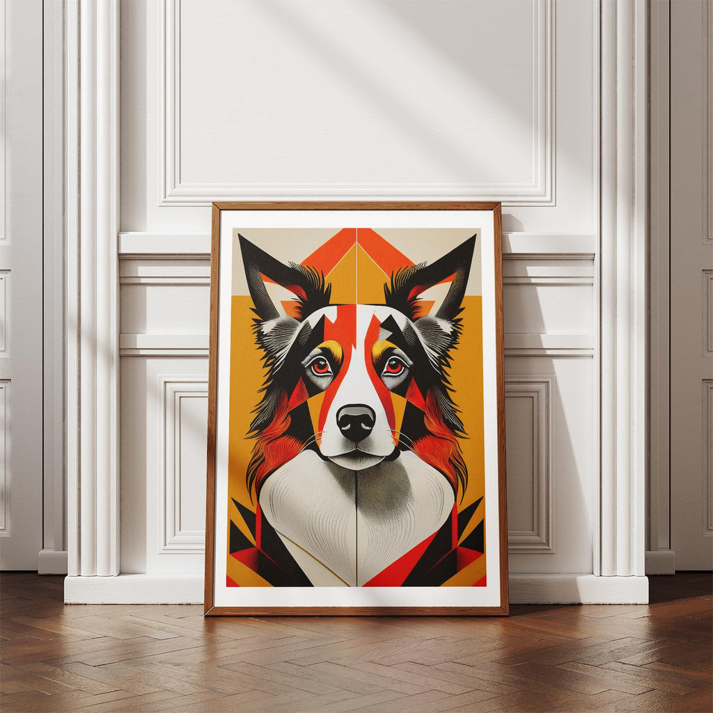 Border Collie Geometric Orange Series image 4