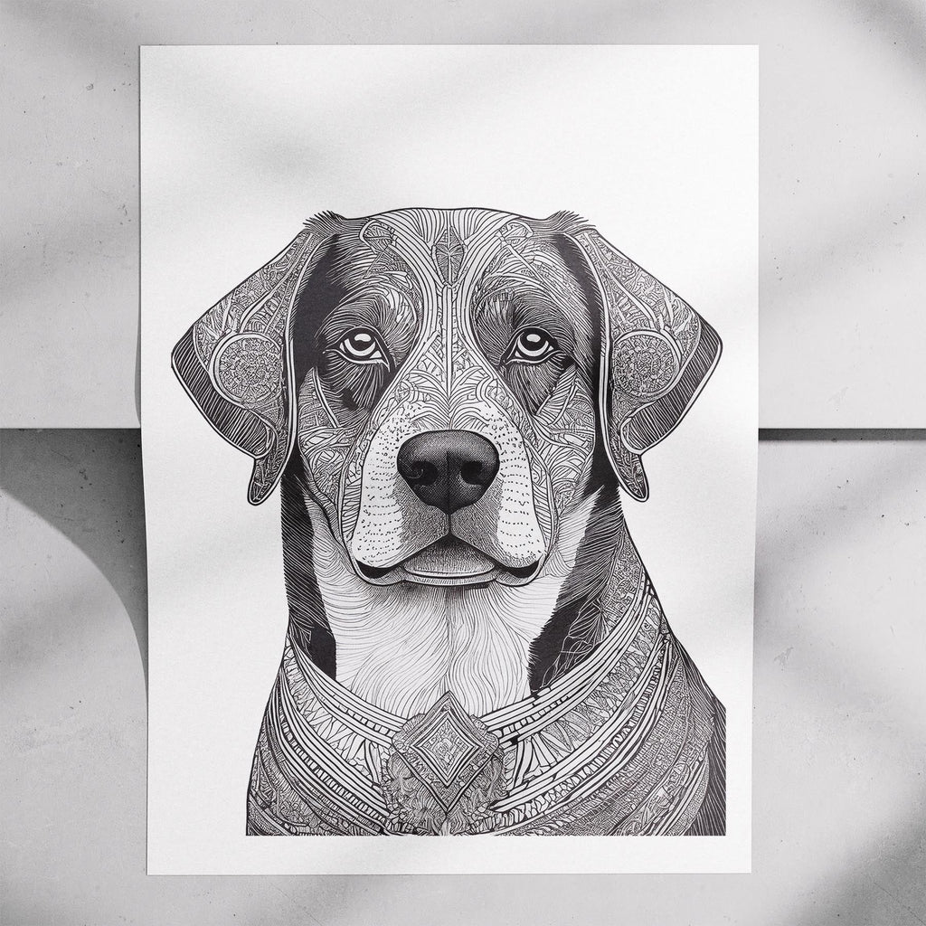 Bernese Mountain Dog Mandala Black and White Dog Series image 7