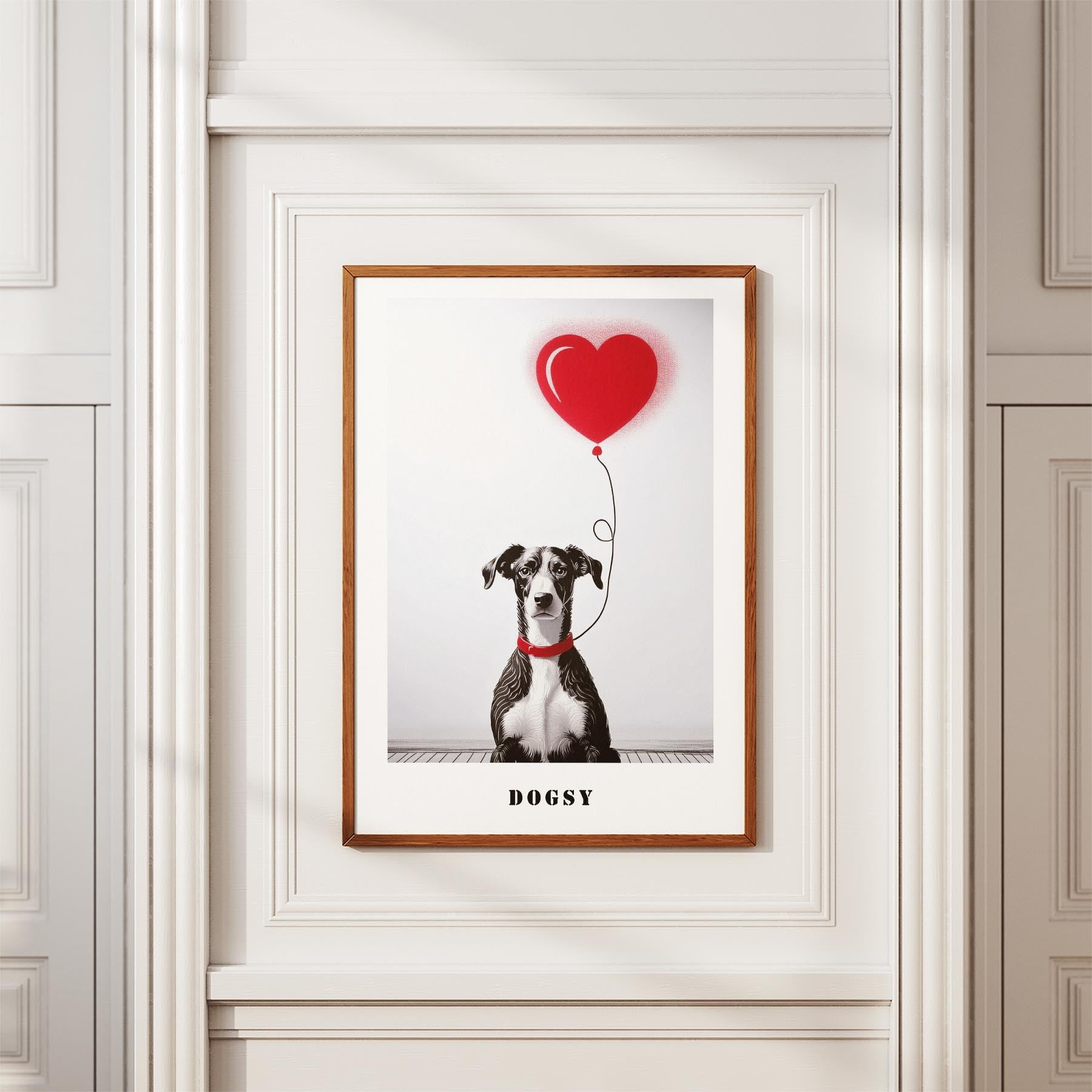 Whippet DOGSY Series inspired by the Art of Banksy with text Dogsy image 3