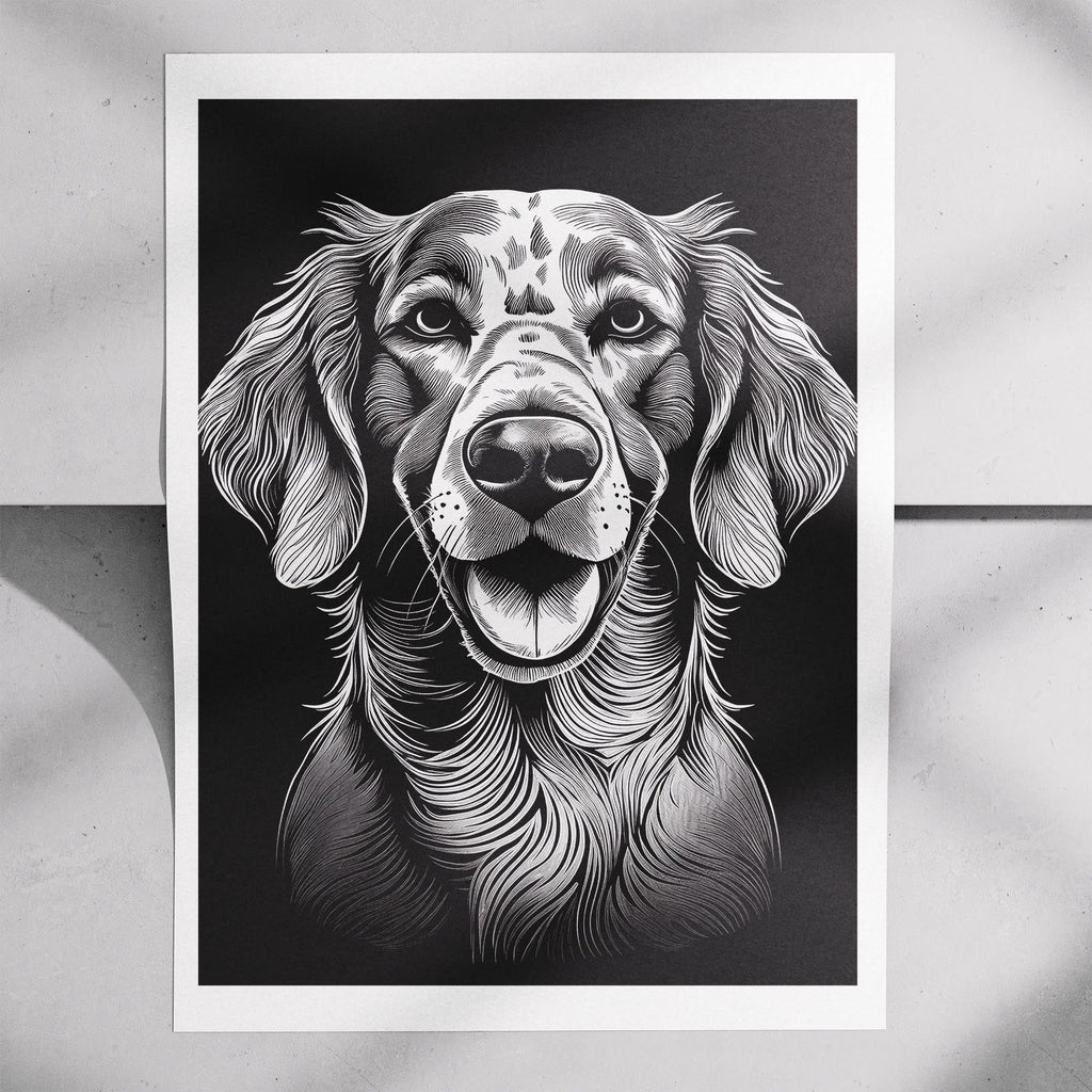 English Setter Line Dog Series in Black and White image 7