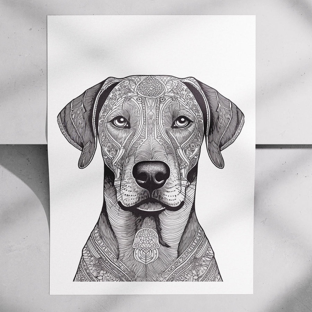 Rhoedesian Ridgeback Mandala Black and White Dog Series image 7