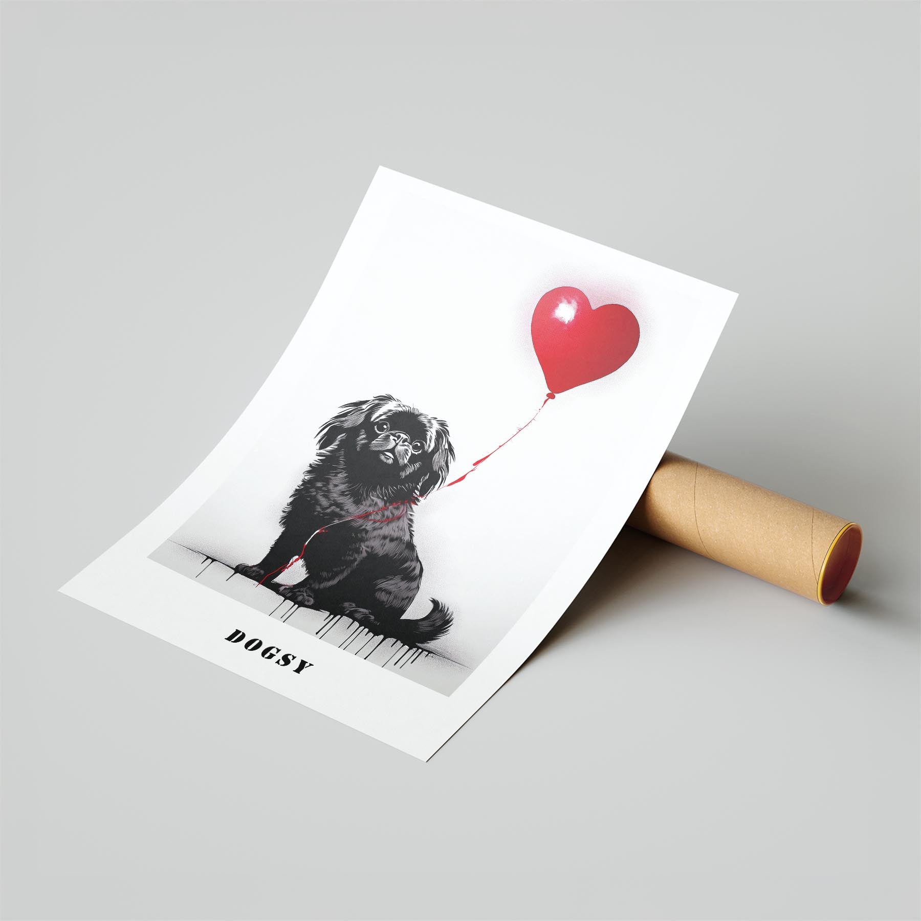 Pekingese DOGSY Series inspired by the Art of Banksy with text Dogsy image 6