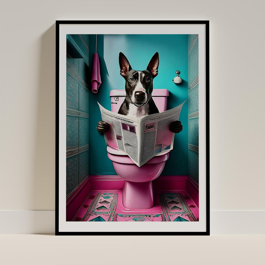 Bull Terrier Toilet Dogs PInk and Turquise image 0