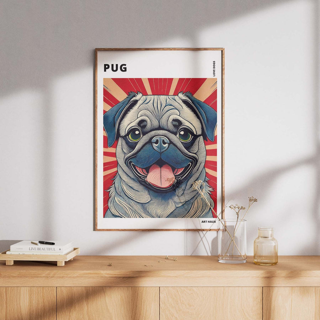 Pug Hokusai Japanese Inspired Dog Series with Text image 7