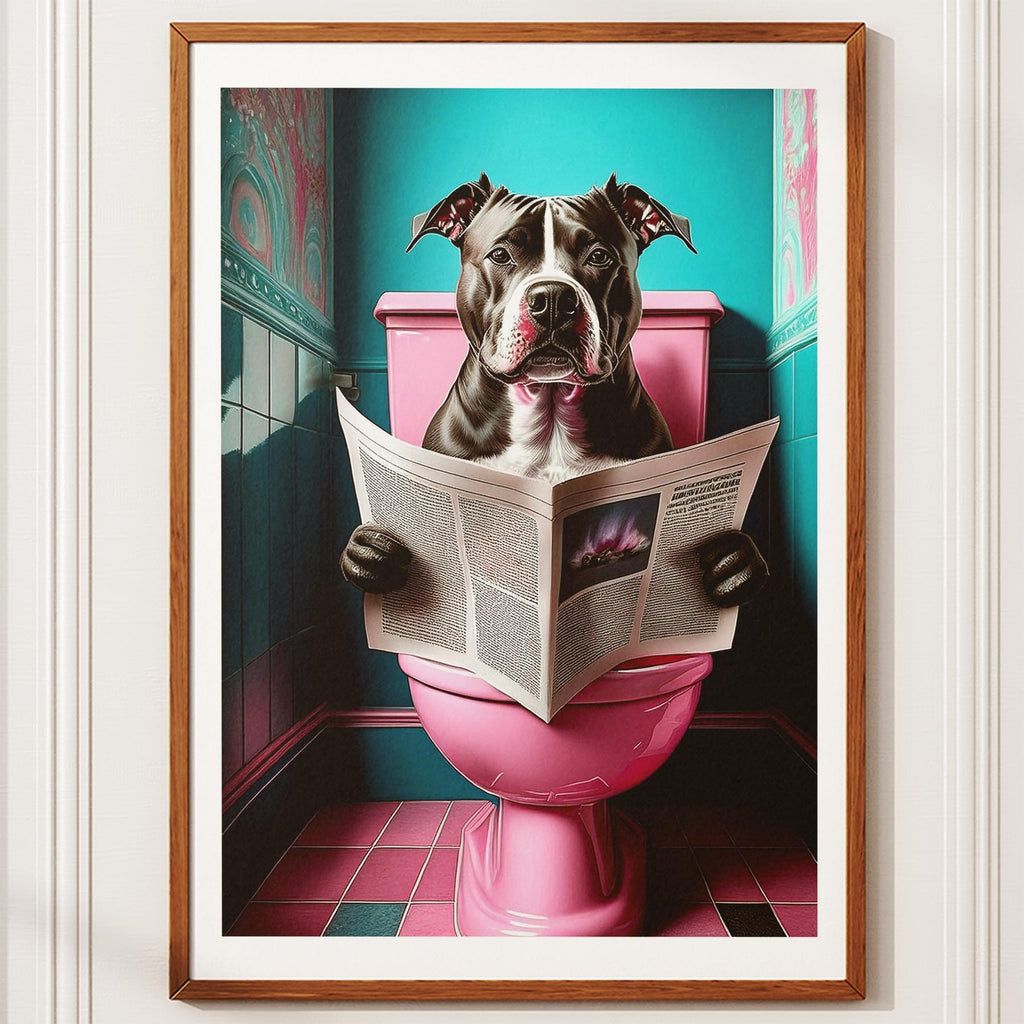 American Pitbull Terrier Toilet Dogs PInk and Turquise image 10