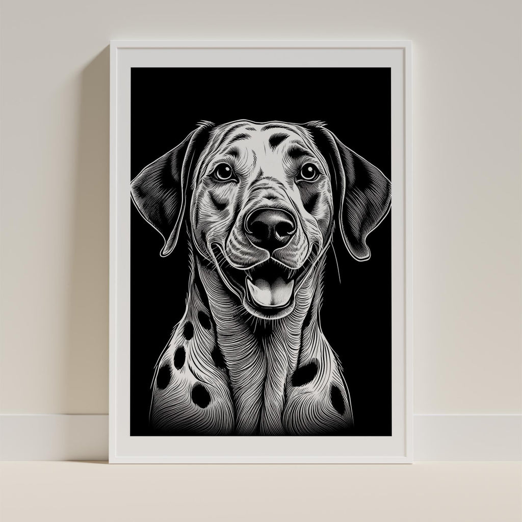 Dalmatian Line Dog Series in Black and White image 9