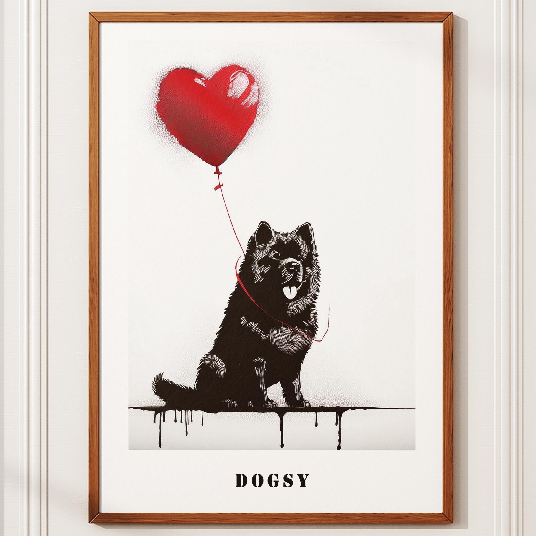 Chow Chow DOGSY Series inspired by the Art of Banksy with text Dogsy image 10
