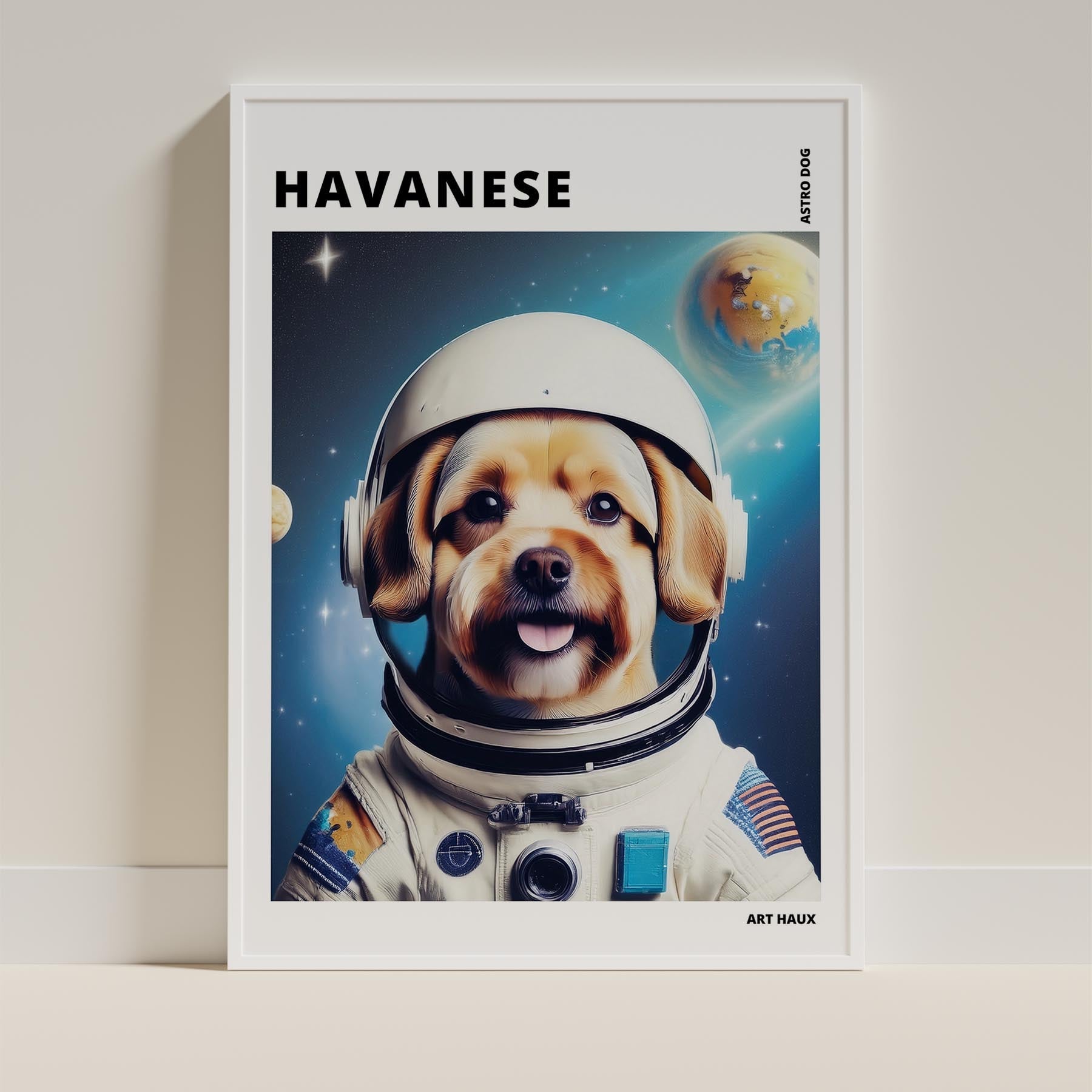 Havanese Astronaut Dog Series with Text Astro Dog image 9