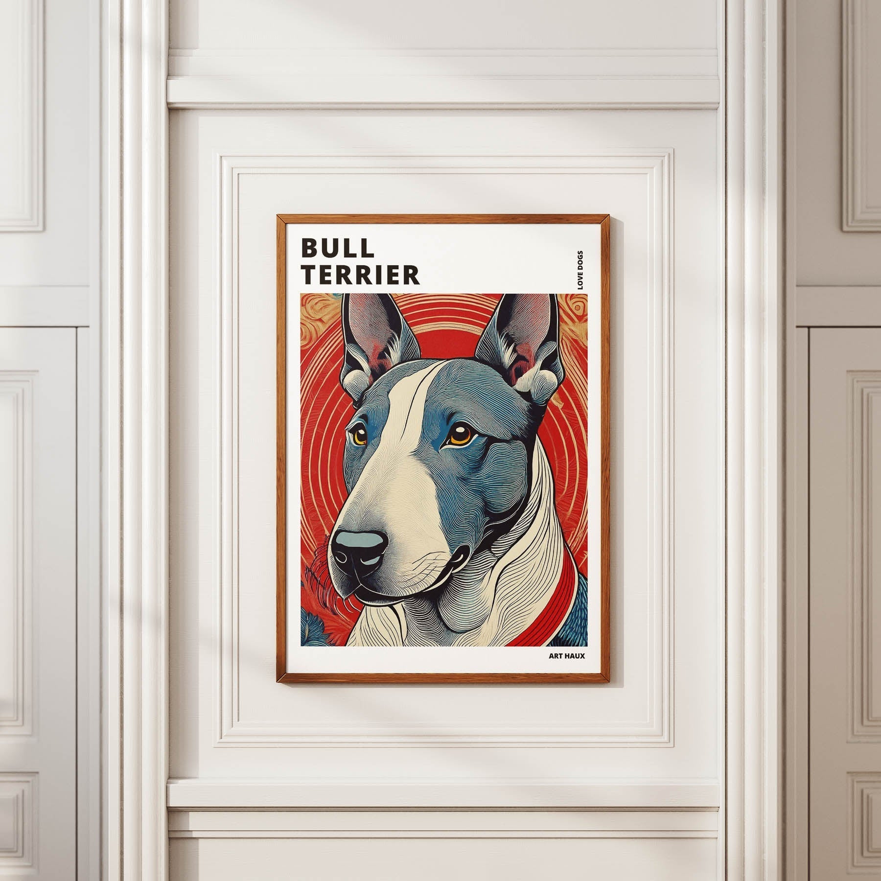 Bull Terrier Hokusai Japanese Inspired Dog Series with Text image 3
