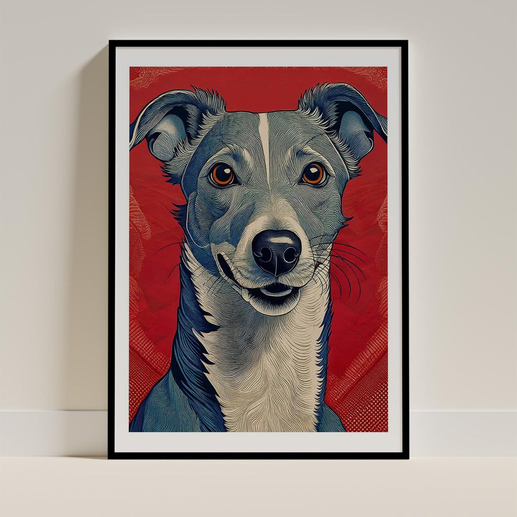 Whippet Hokusai Japanese Inspired Dog Series 1 image 0