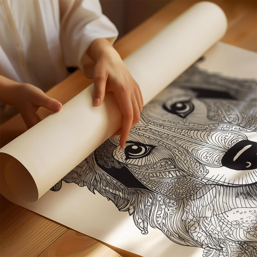 Shetland Sheepdog Mandala Black and White Dog Series image 1