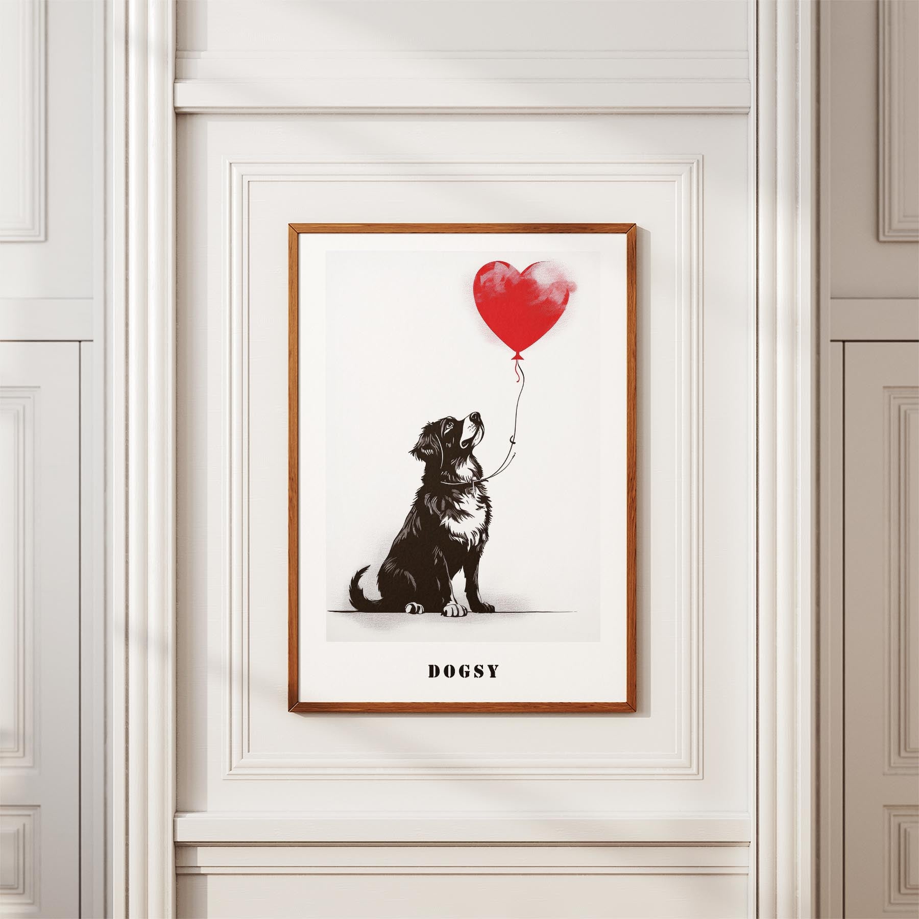 Bernese Mountain Dog DOGSY Series inspired by the Art of Banksy with text Dogsy image 3