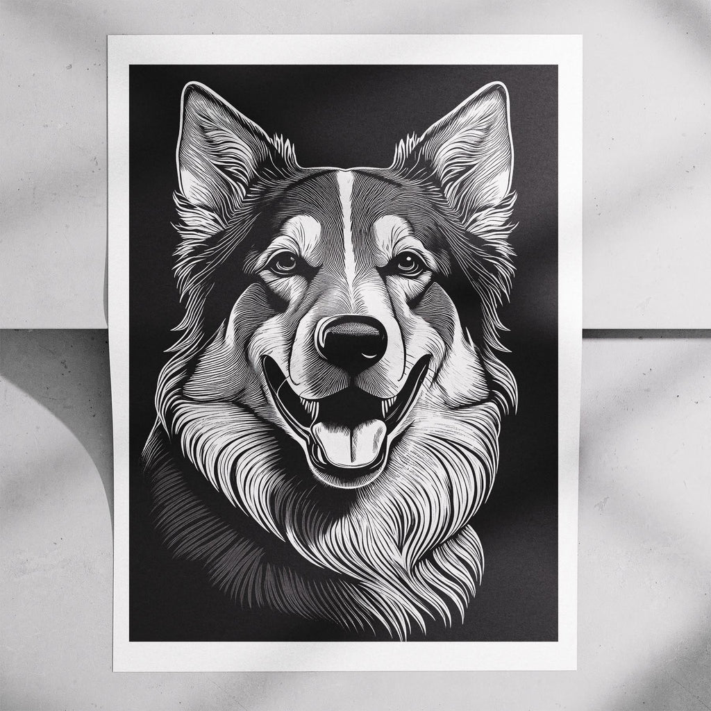 Maremma Line Dog Series in Black and White image 7