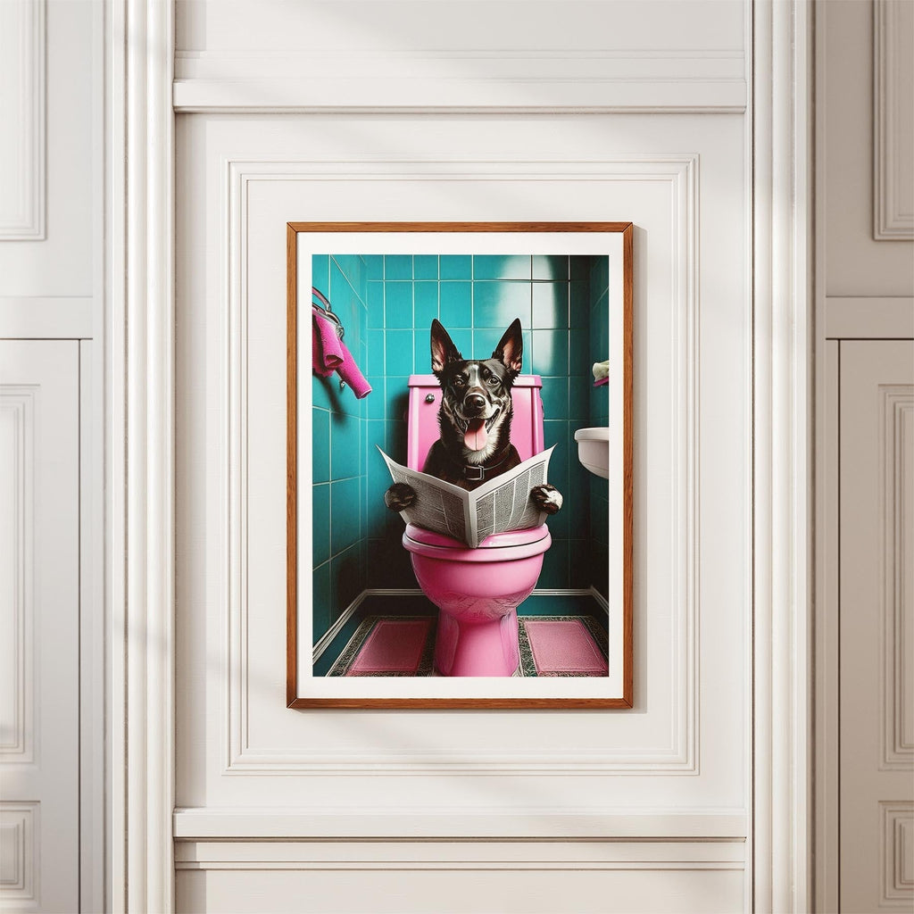 Kelpie Toilet Dogs PInk and Turquise image 3