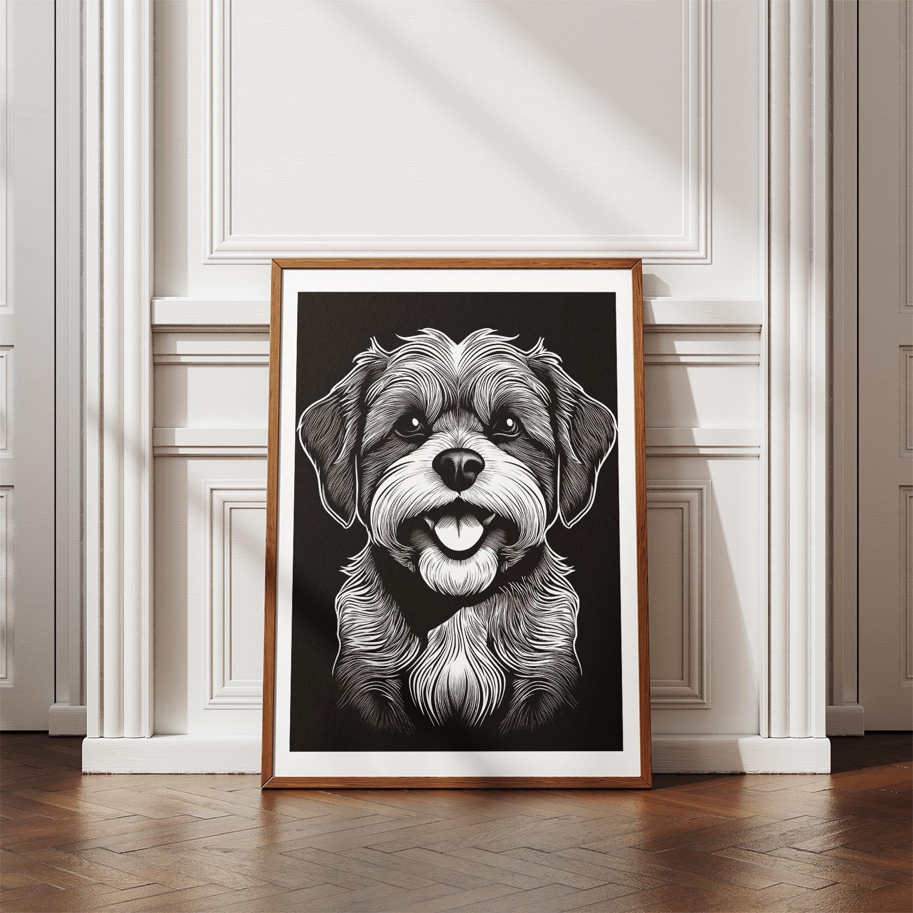 Shih Tzu Line Dog Series in Black and White image 4