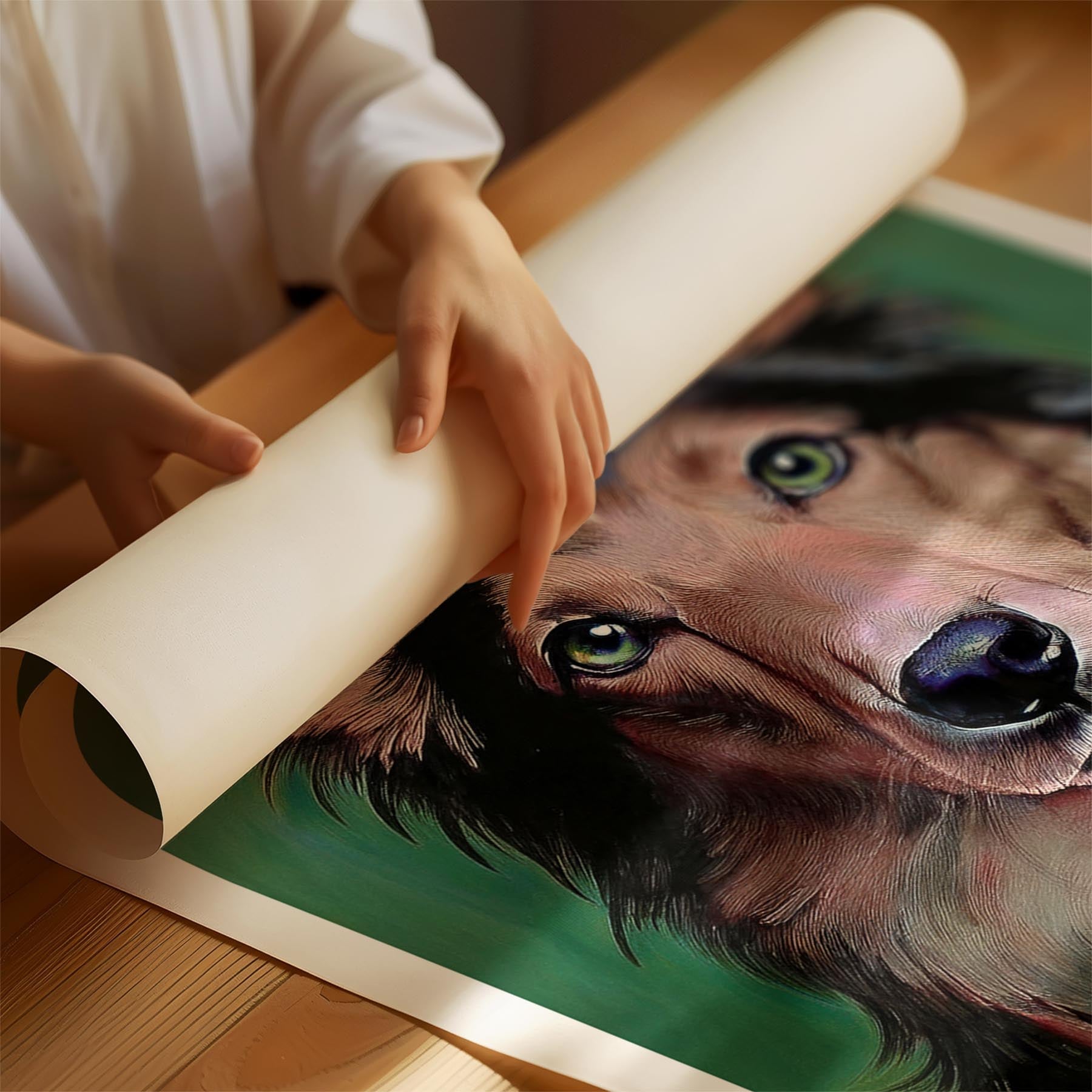 Rough Smooth Collie Green Painted Series image 1