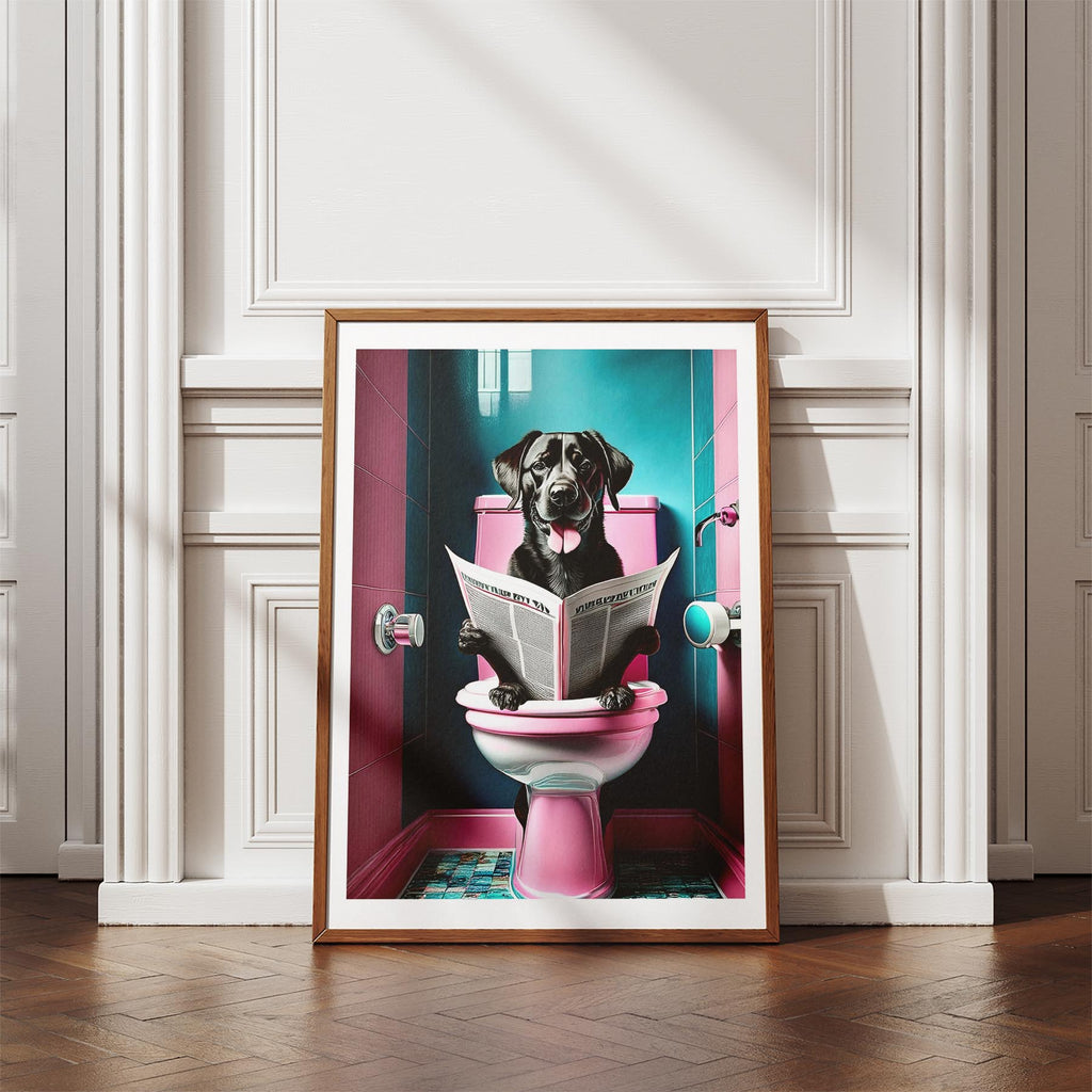 Labrador Retriever Toilet Dogs PInk and Turquise image 4