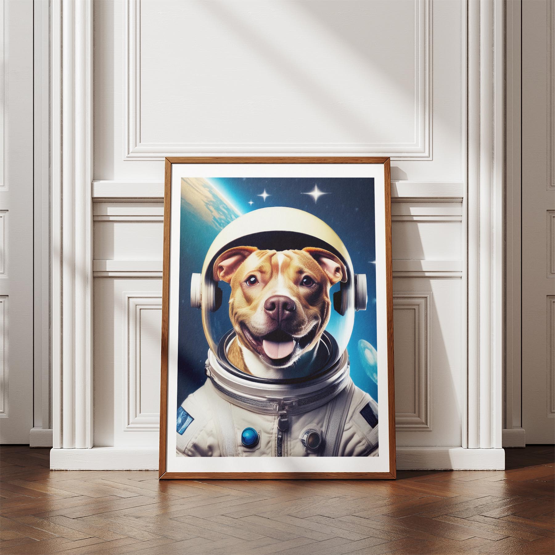 American Pitbull Terrier Astronaut Dog Series image 4