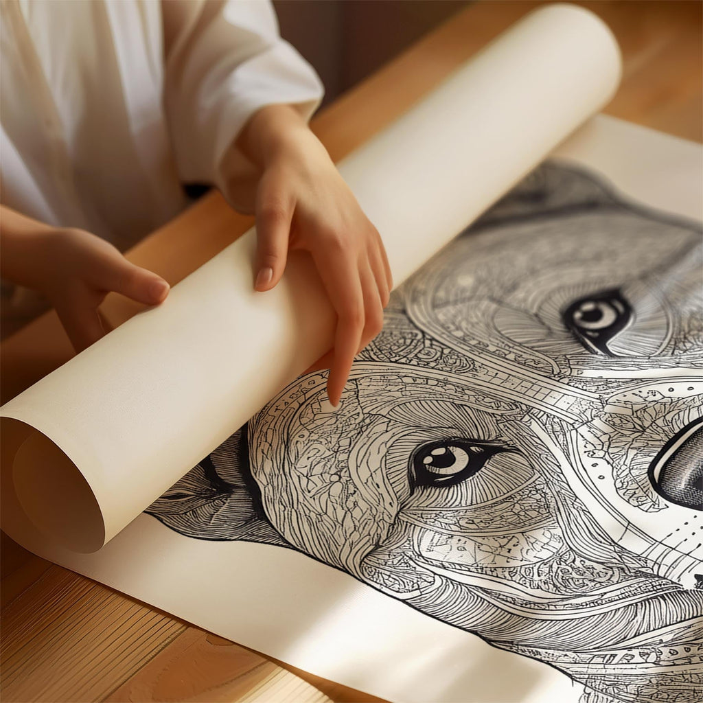 Akita Inu Mandala Black and White Dog Series image 1