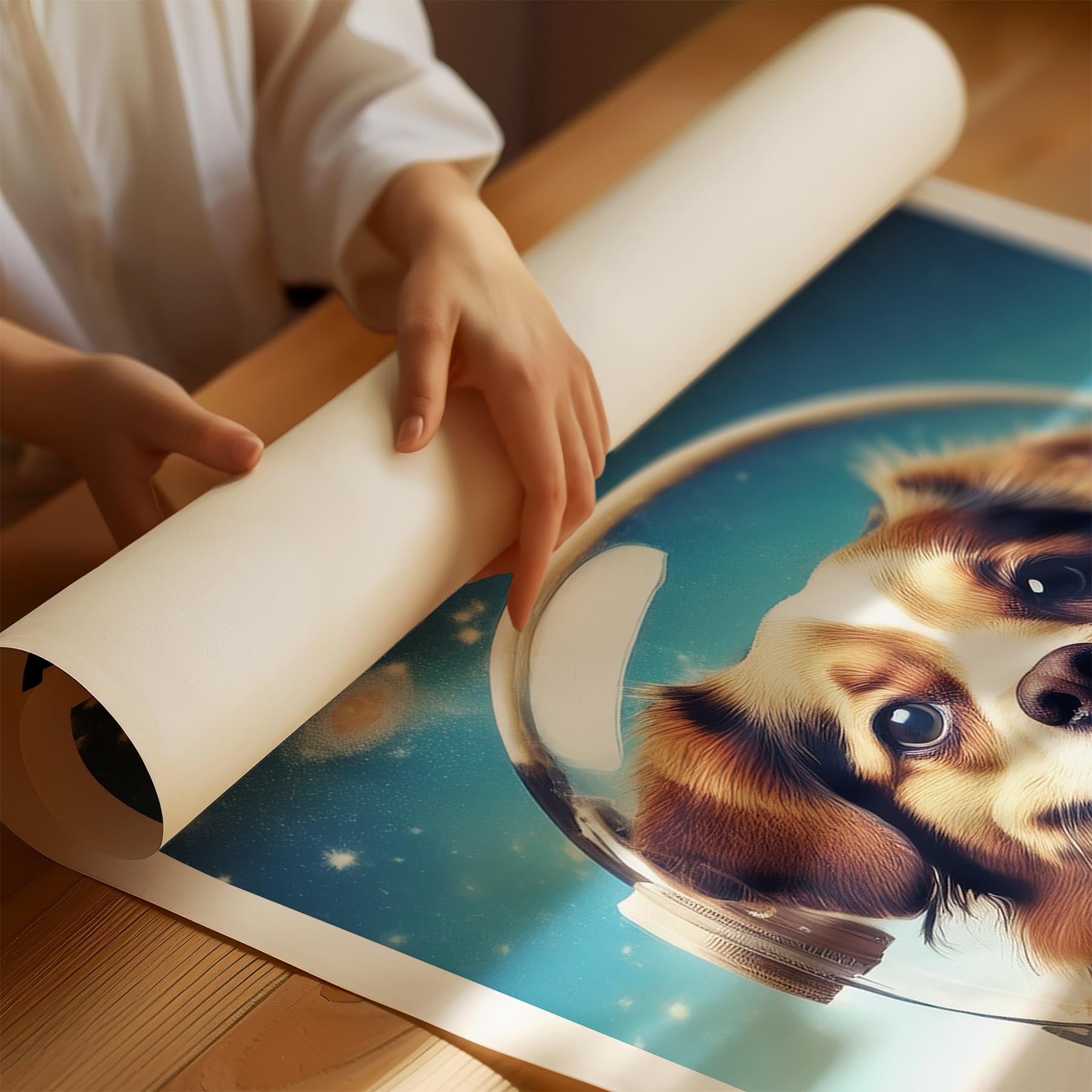 Papillon Astronaut Dog Series with Text Astro Dog image 1