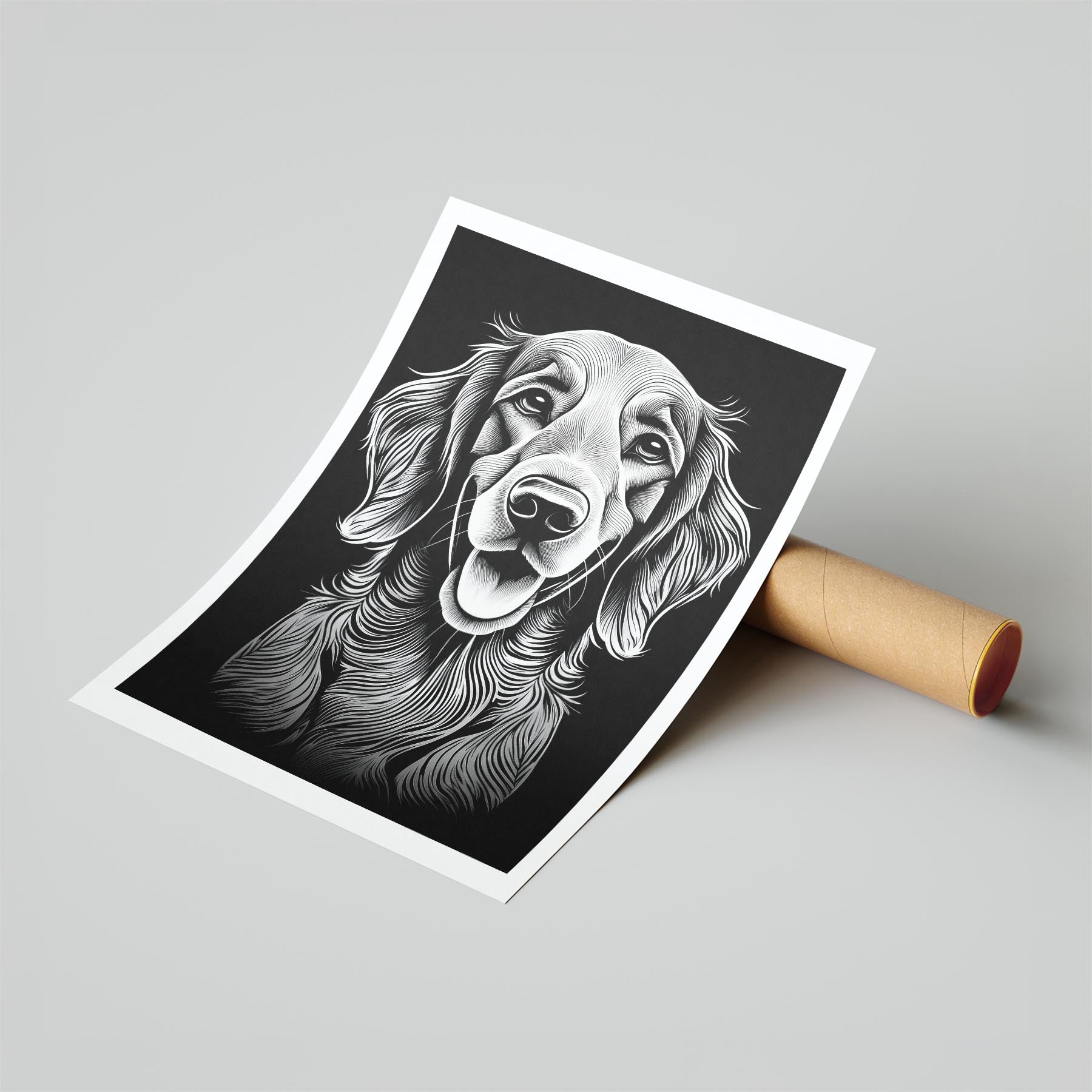 Cavalier Spaniel Mandala Black and White Dog Series image 0