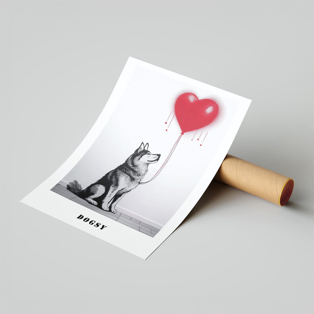 Alaskan Malamute DOGSY Series inspired by the Art of Banksy with text Dogsy image 6