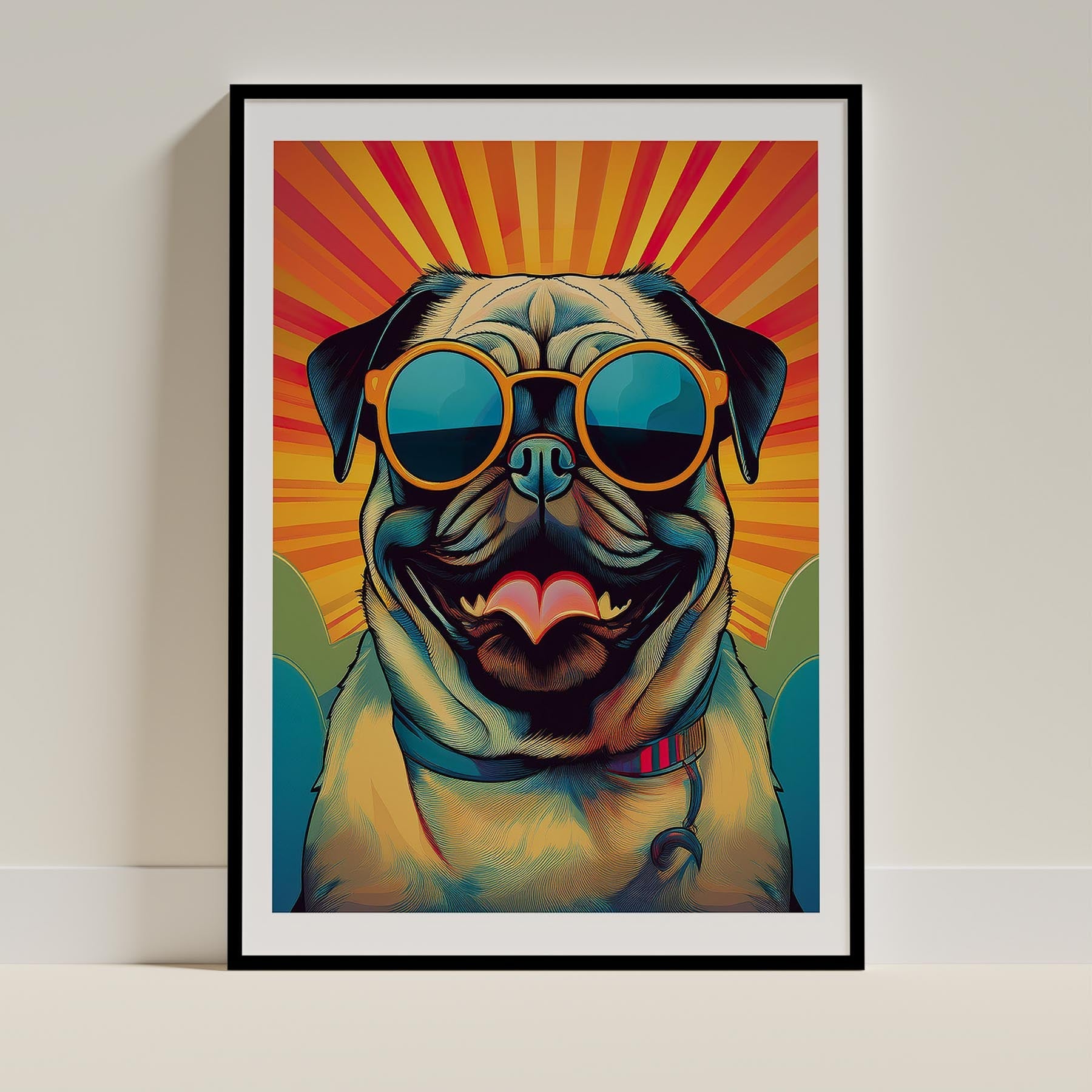 Pug In Colourful Sunnies 2 image 0