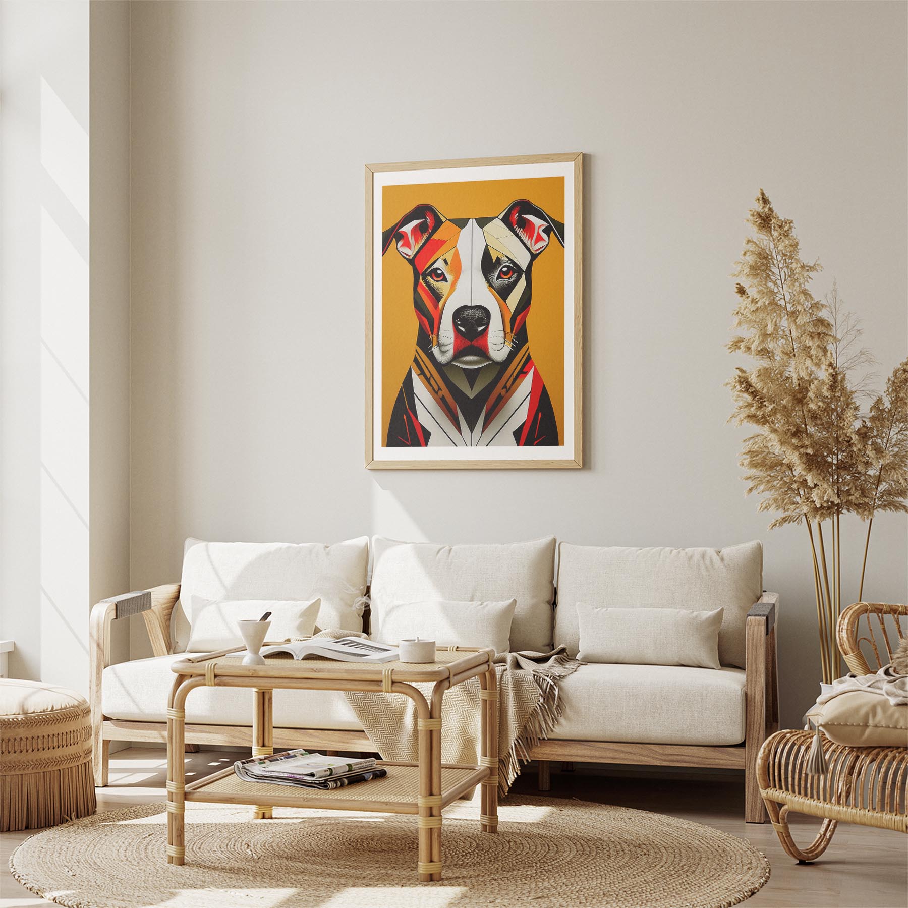 Staffordshire Bull Terrier Geometric Orange Series image 2
