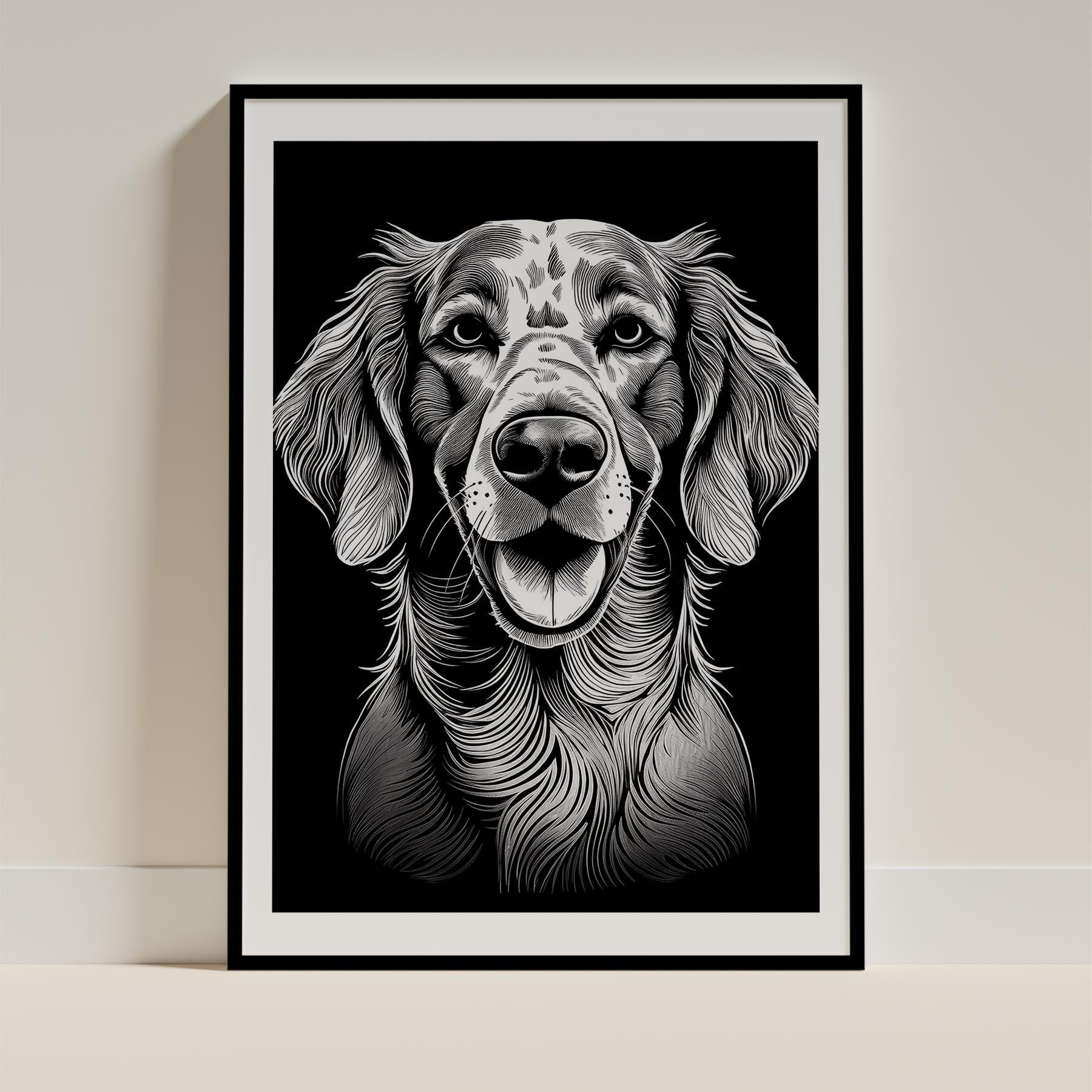 English Setter Line Dog Series in Black and White image 0
