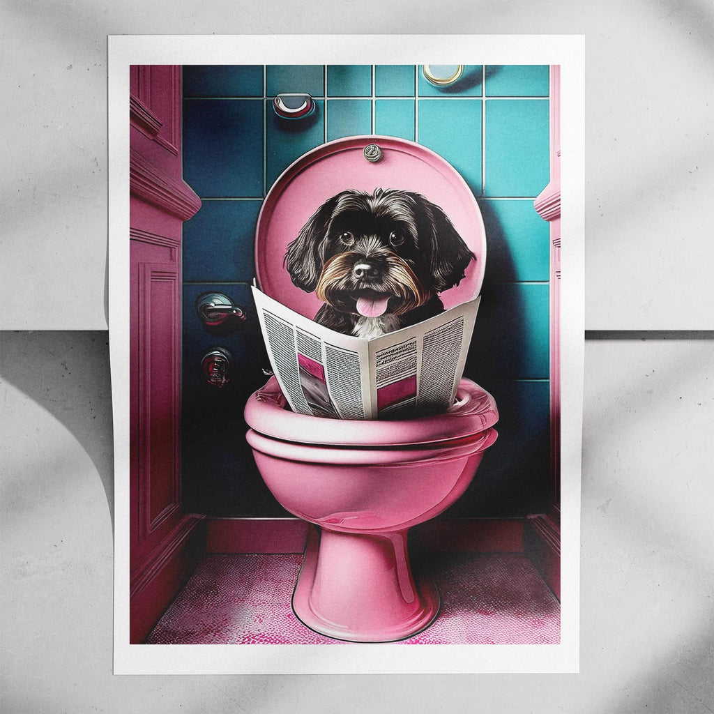 Havanese Toilet Dogs PInk and Turquise image 7