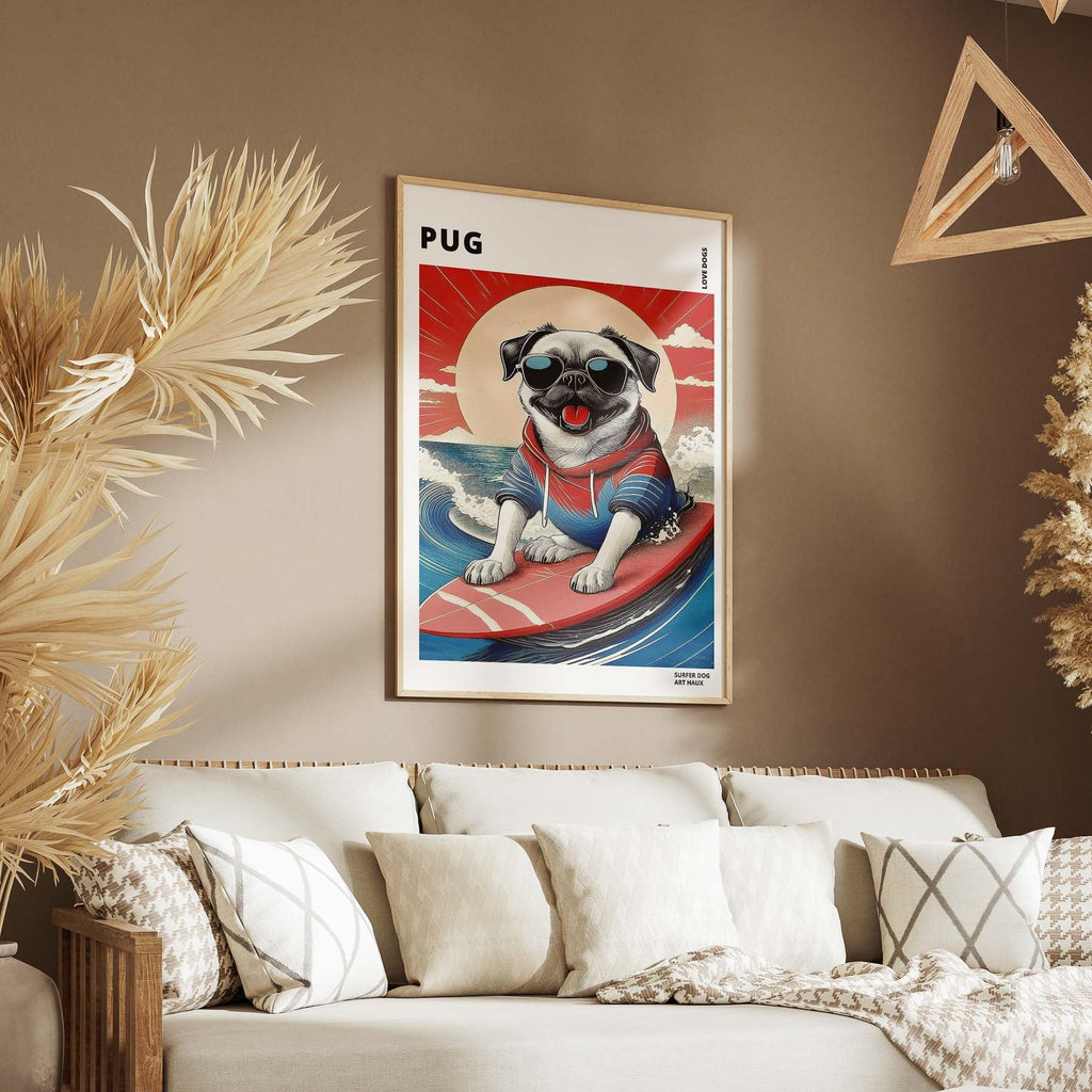 Pug Hokosai Surfer Dogs 1 image 5