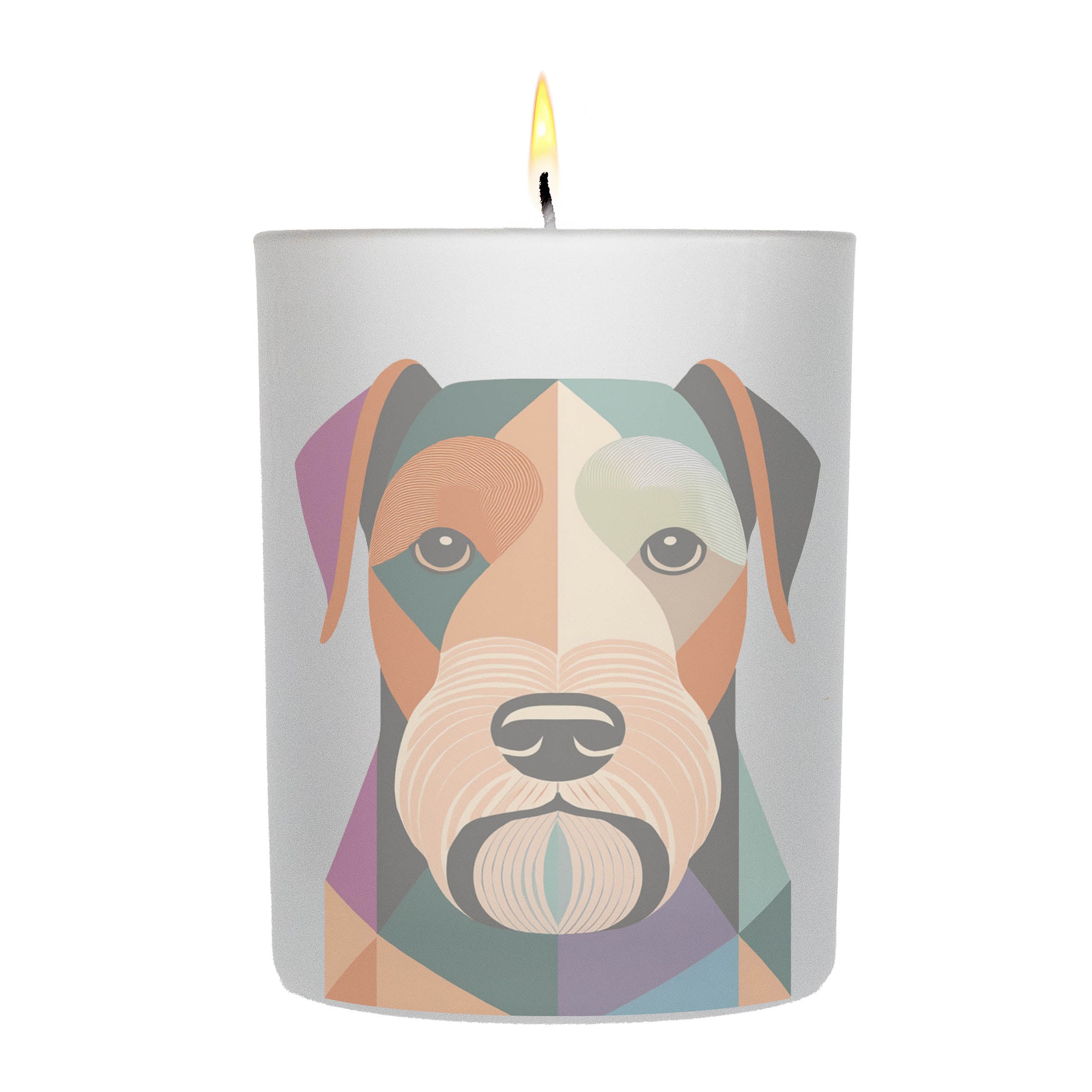 Airedale Graphic Retro Chic Frosted Candle